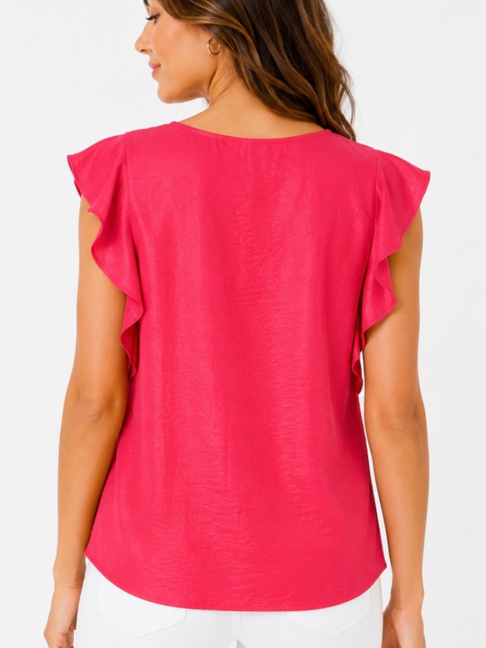 CAbi Rose Flutter Sleeve Blouse. - Picture 5 of 6